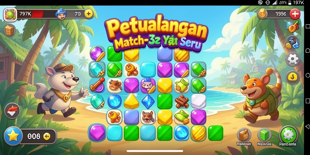 Tampilan gameplay seru dari 797K yang penuh warna.