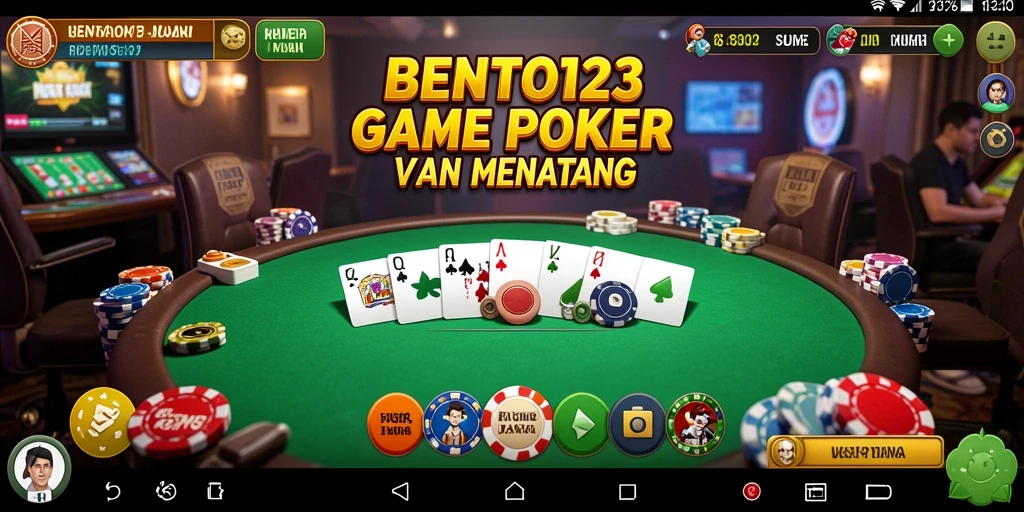 Tampilan gameplay poker yang seru dan interaktif di BENTO123.