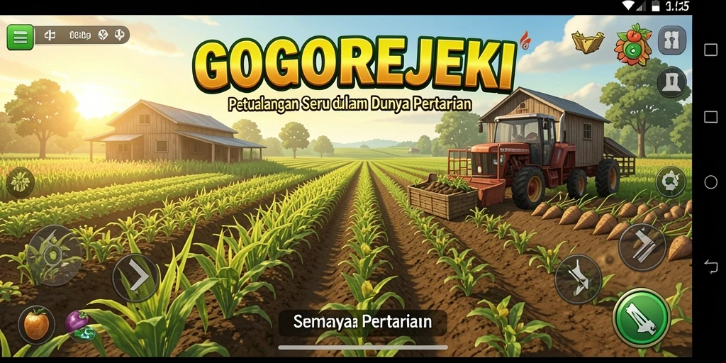 Tampilan screenshot GOGOREJEKI saat menanam berbagai jenis tanaman.