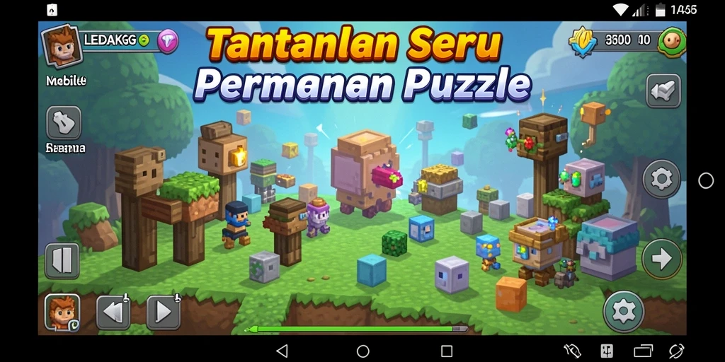Screenshot utama LEDAKGG menampilkan gameplay Puzzle yang seru.