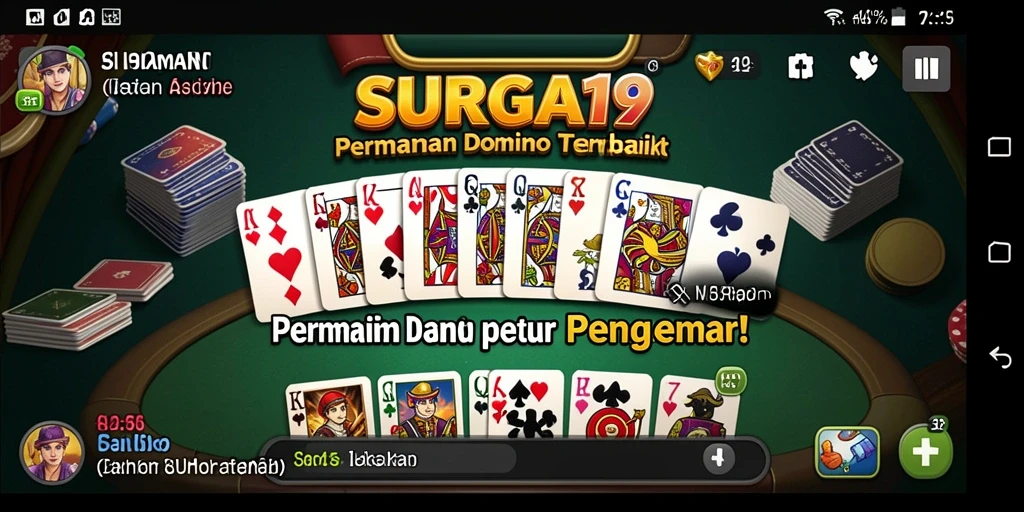 Gameplay seru dari SURGA19 yang menggugah semangat bermain Domino.