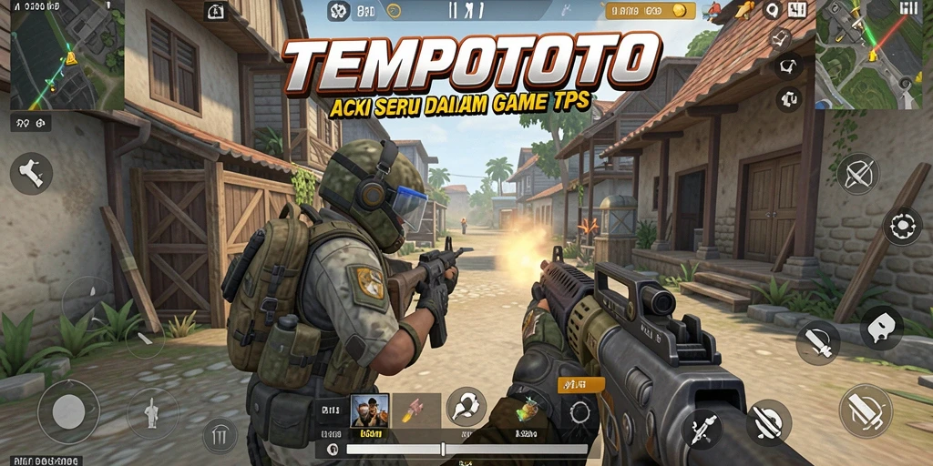 Tangkapan layar menunjukkan aksi seru dalam gameplay TPS TEMPOTOTO.