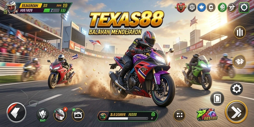 Gameplay menegangkan dalam balapan motor ekstrem.