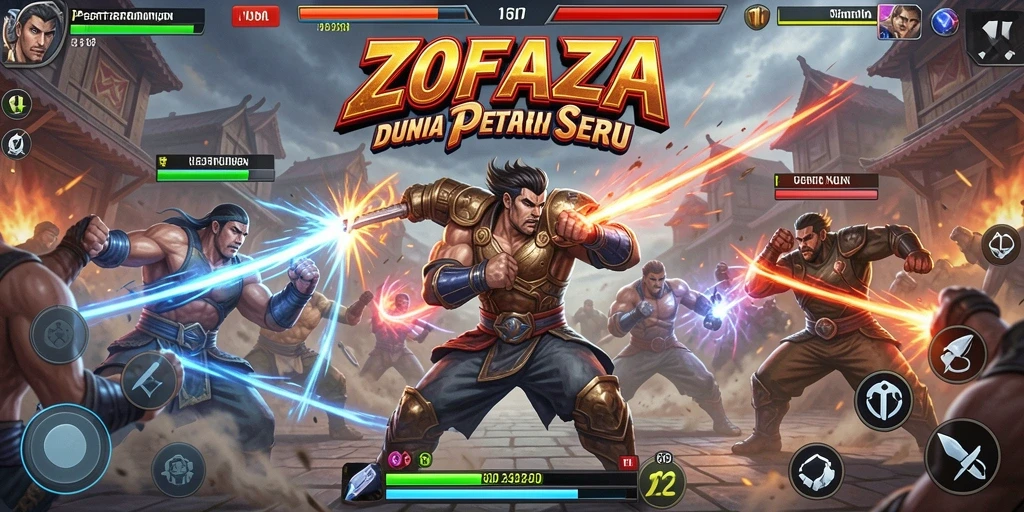 Screenshot ZOFAZA menampilkan aksi pertarungan yang mendebarkan.